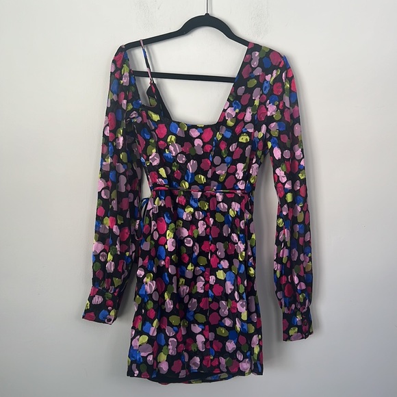 NBD Revolve Maxine Mini wrap Dress in Painted Dot - Picture 12 of 13